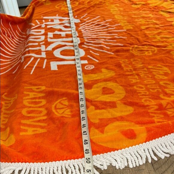 A Taste of Italy 🇮🇹 Aperol Spritz 🥂 Neon Orange and White Fringed Beach 🏖️ Towel - Picture 10 of 17